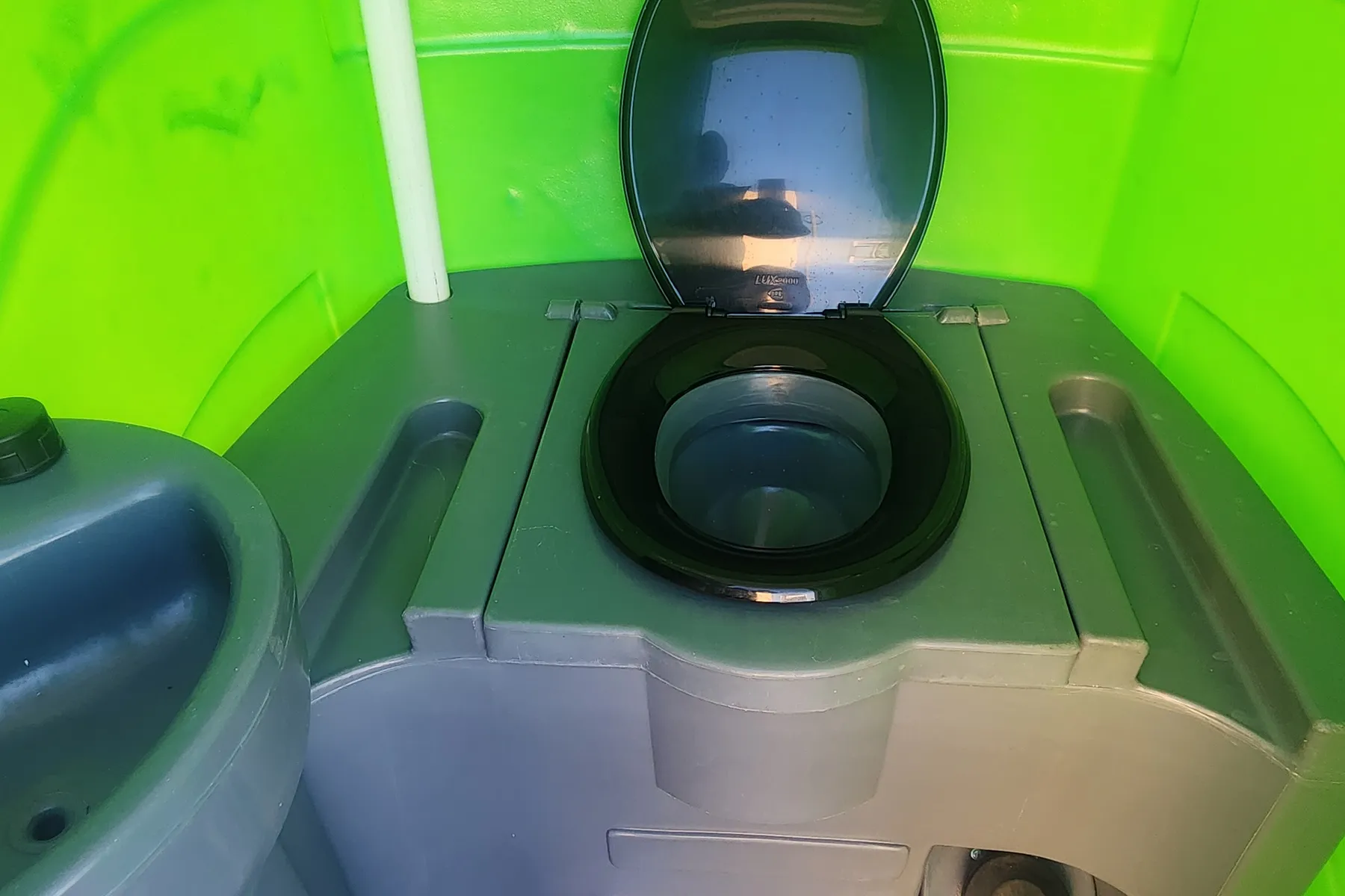 Inside a serviced toilet unit