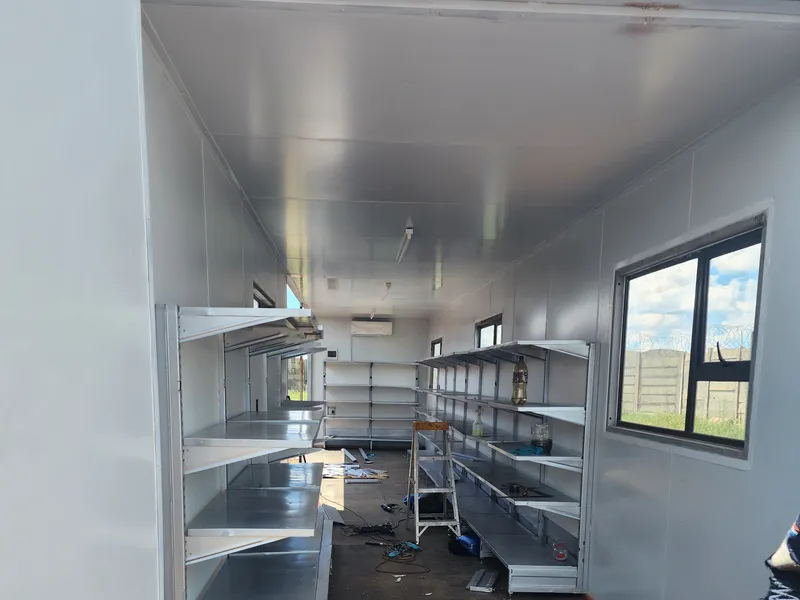 Shelving going in