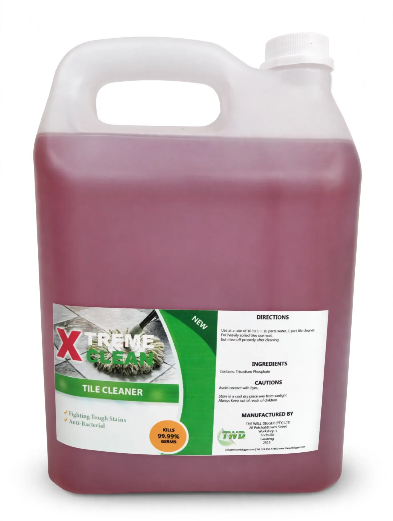 Xtreme tile cleaner in a 5 litre container